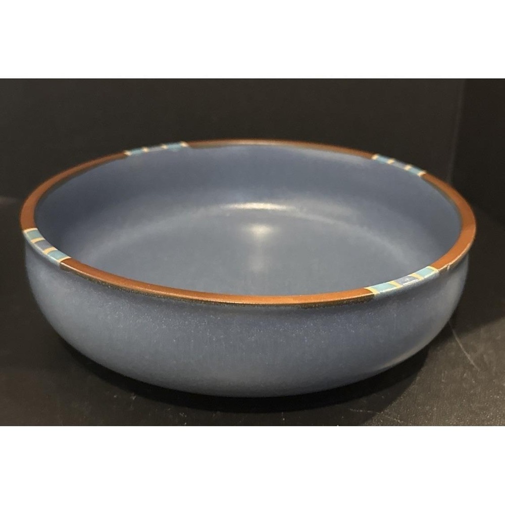 Dansk Mesa Sky Blue Pasta Bowl Southwestern Aztec 7 Inch Portugal Vintage